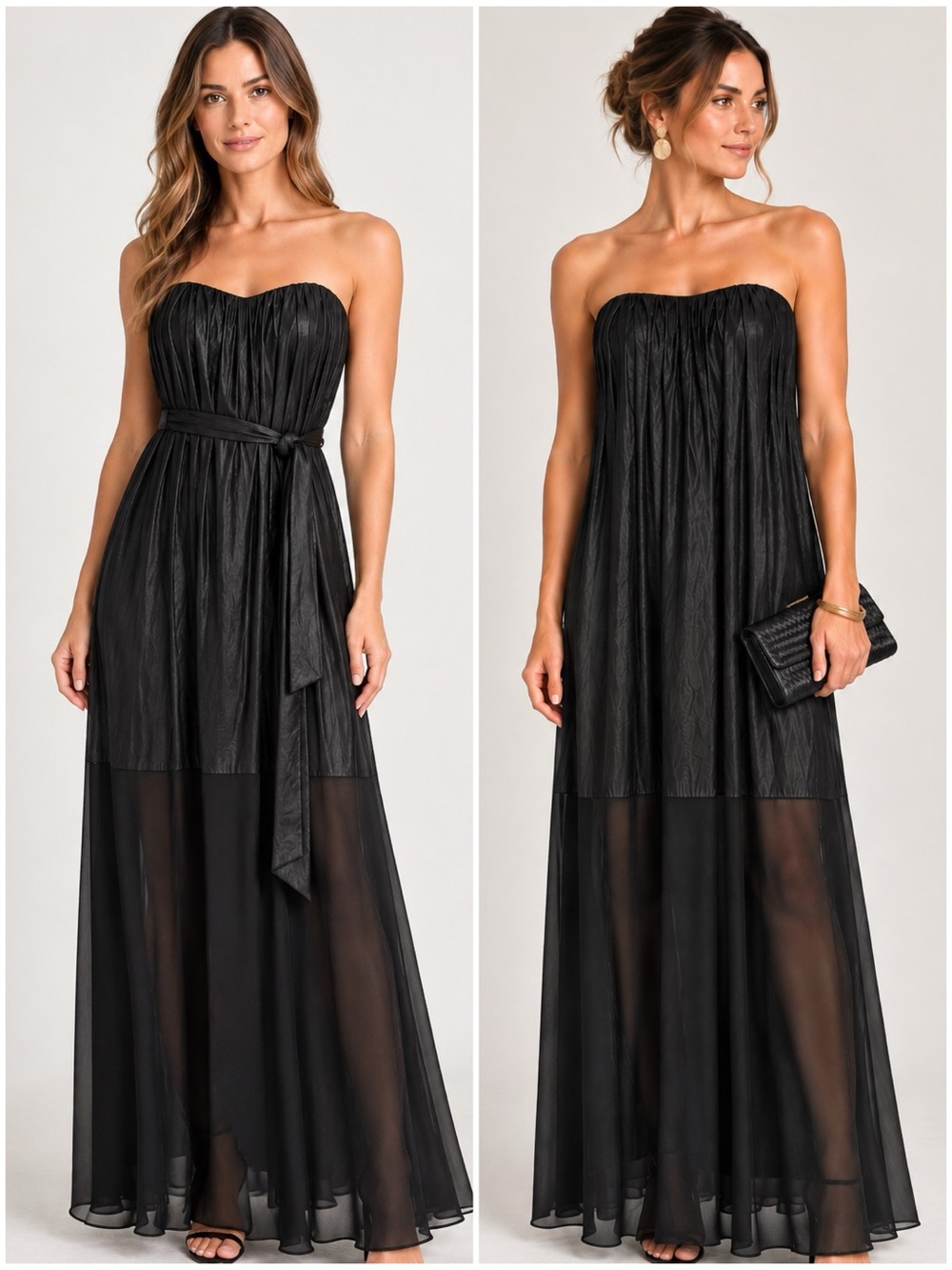 BCBGMaxAzria Black Strapless Sweetheart Maxi Evening Black Tie Maras Long Gown 6